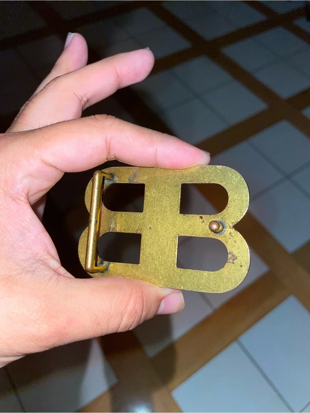 Double bb Belt buckle with Antique Gold BB Buckle